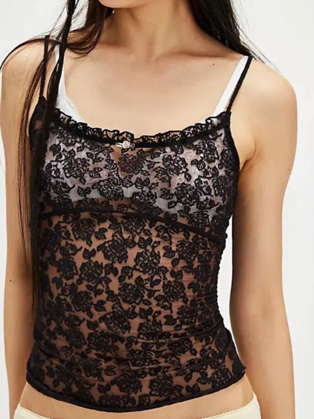 NWT Free People Turning Heads Cami in Black